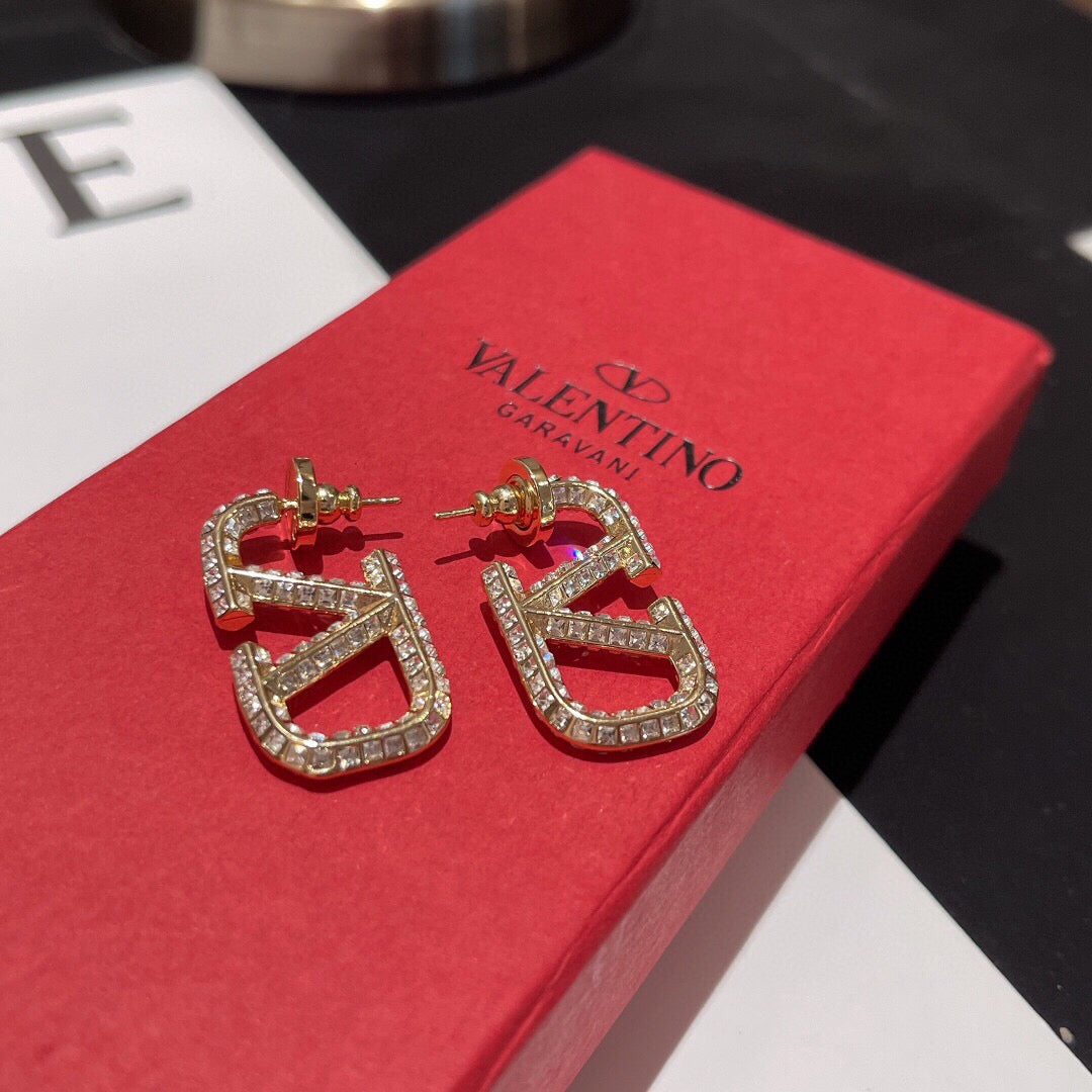 Signature Emblem Crystal-Accent Statement Earrings side detail