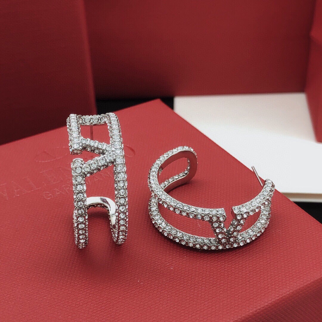 Moon Crystal-Accent Statement Earrings – Design 04 styled detail
