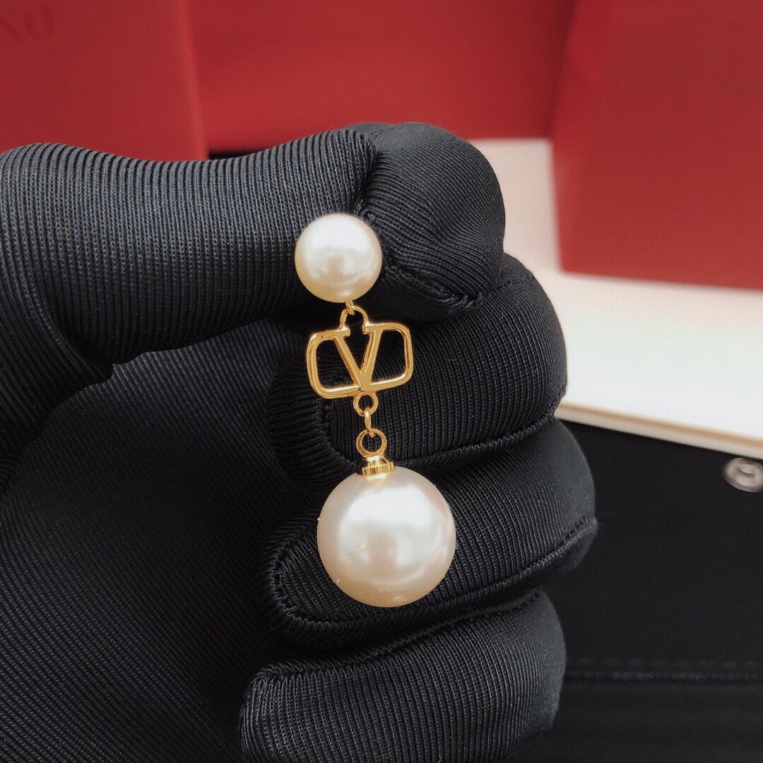 Signature Emblem Stud Earrings in Gold-Tone – Design 07 front view