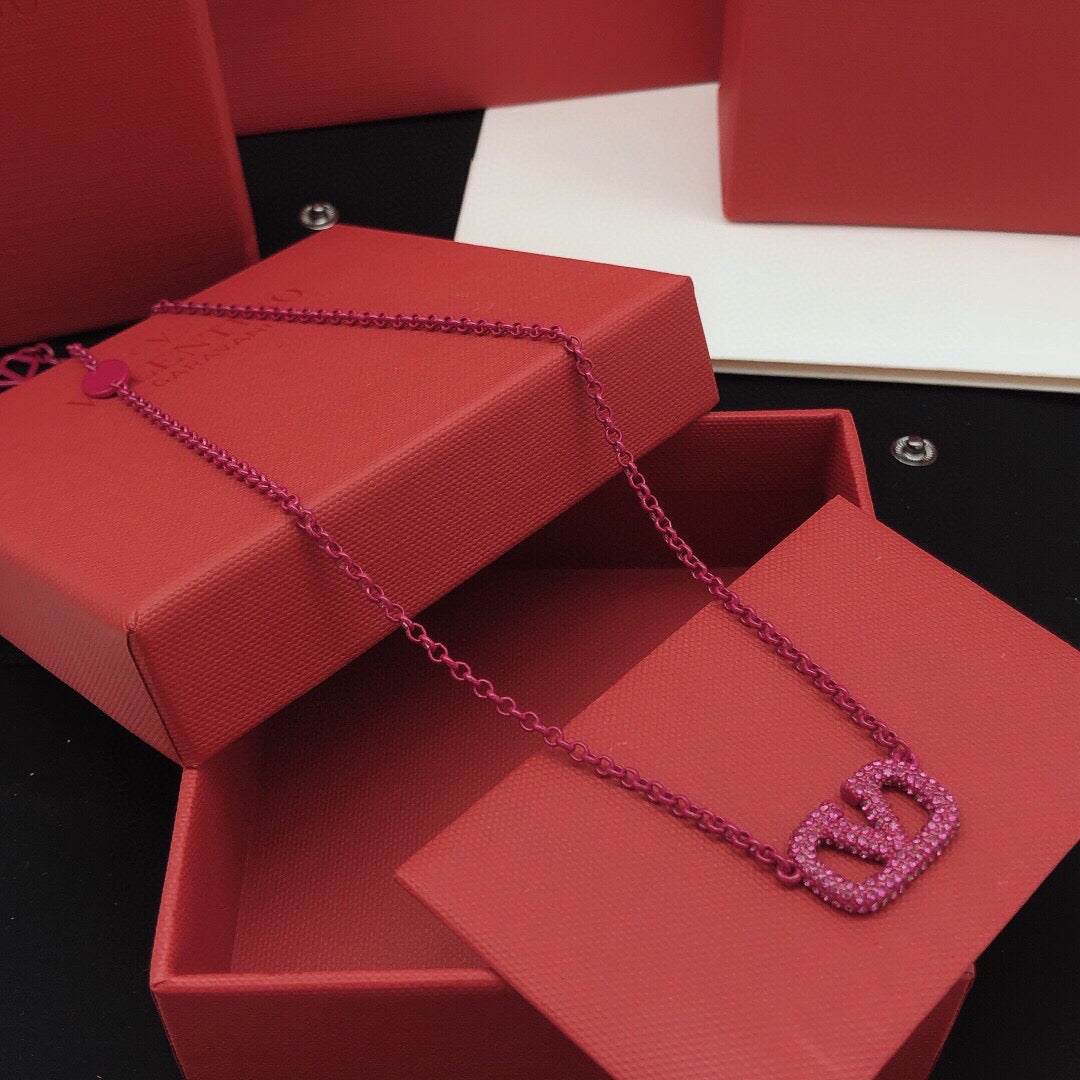 Signature Emblem Crystal-Accent Pendant Necklace – Purple – Design 02 main product view