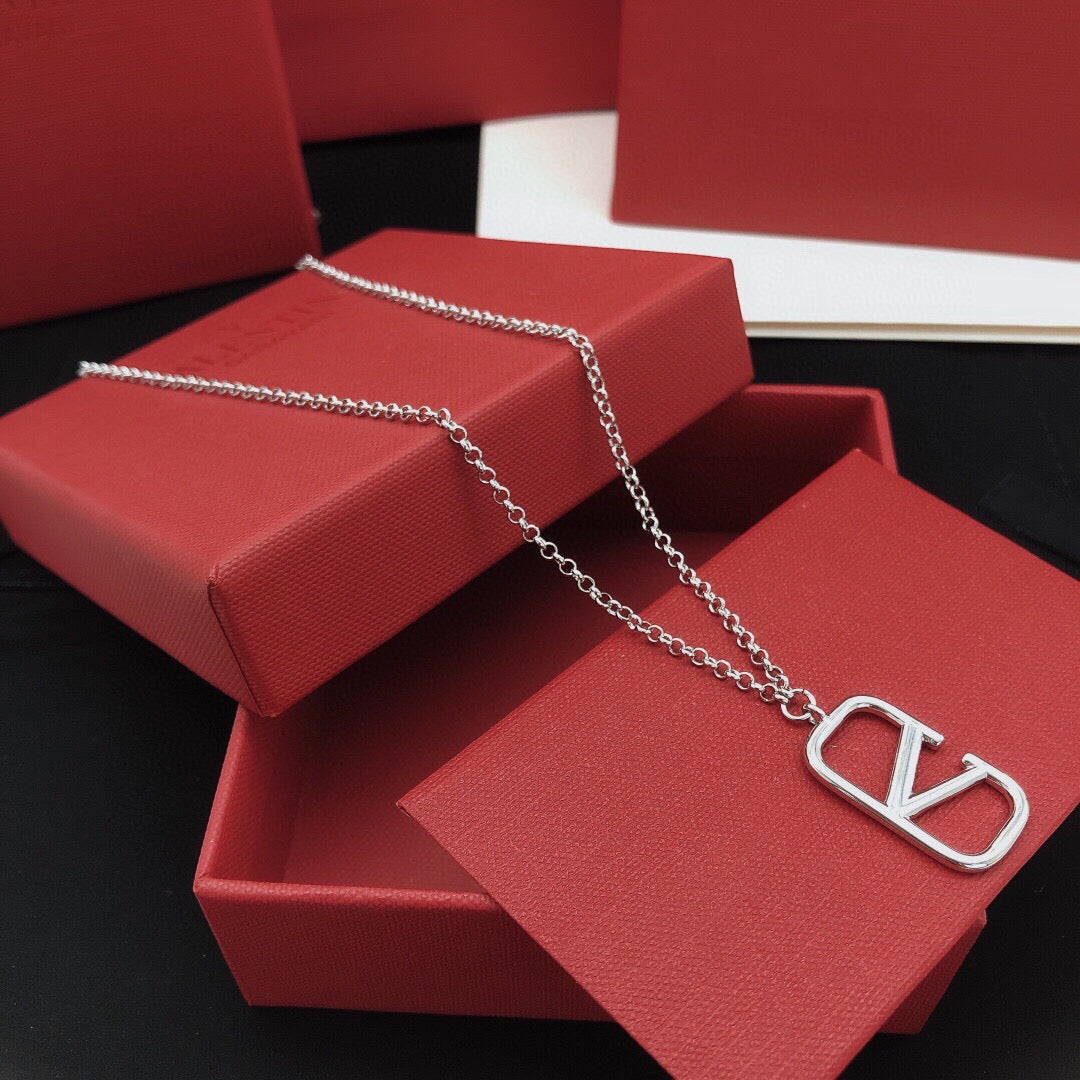 Signature Emblem Pendant Necklace in Gold-Tone – Design 01 main product view