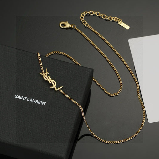 Geometric Emblem Pendant Necklace in Gold-Tone – Design 001 main product view