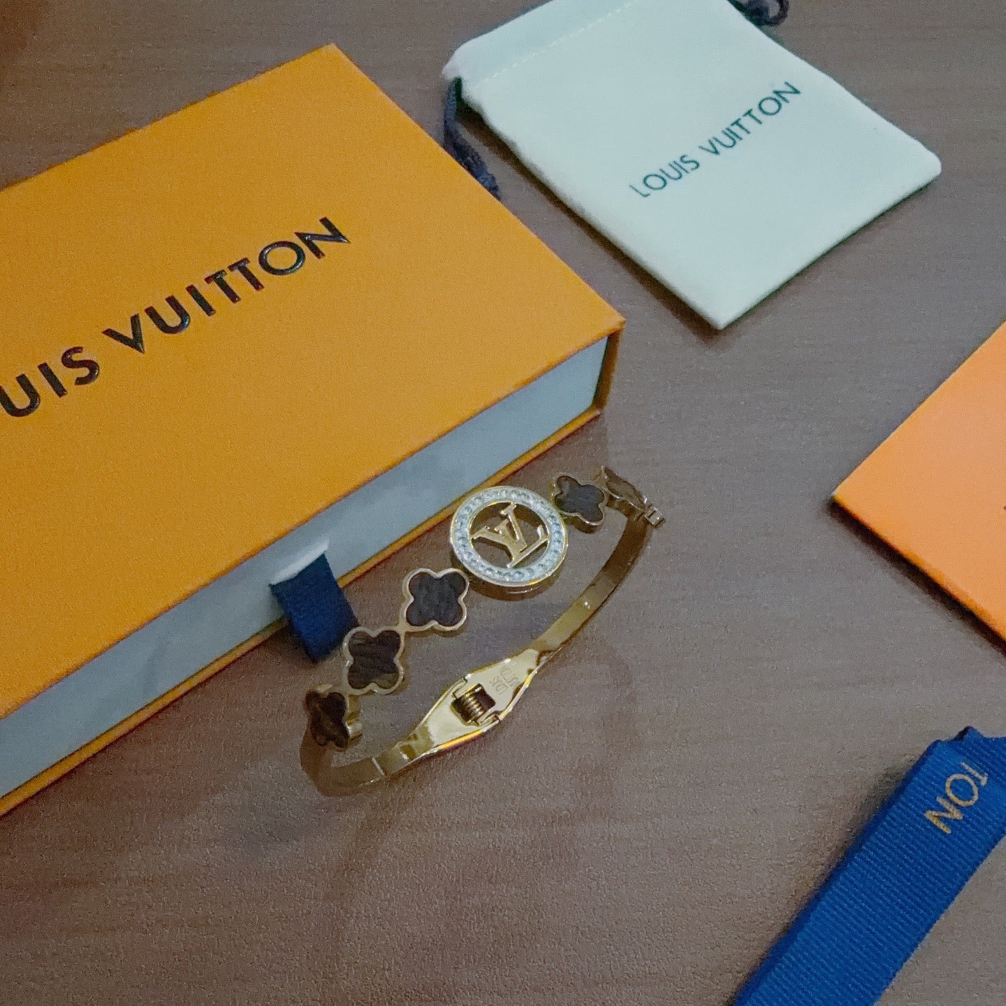 Geometric Emblem Bangle in Polished Metal-Tone – Design 007 styled product view