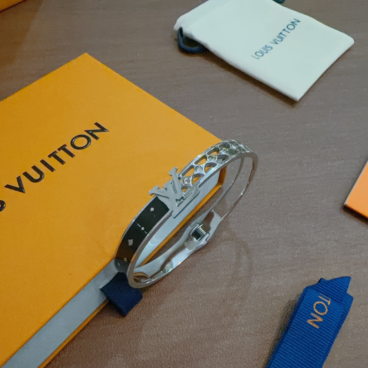 Geometric Emblem Bangle in Polished Metal-Tone – Design 006 main product view