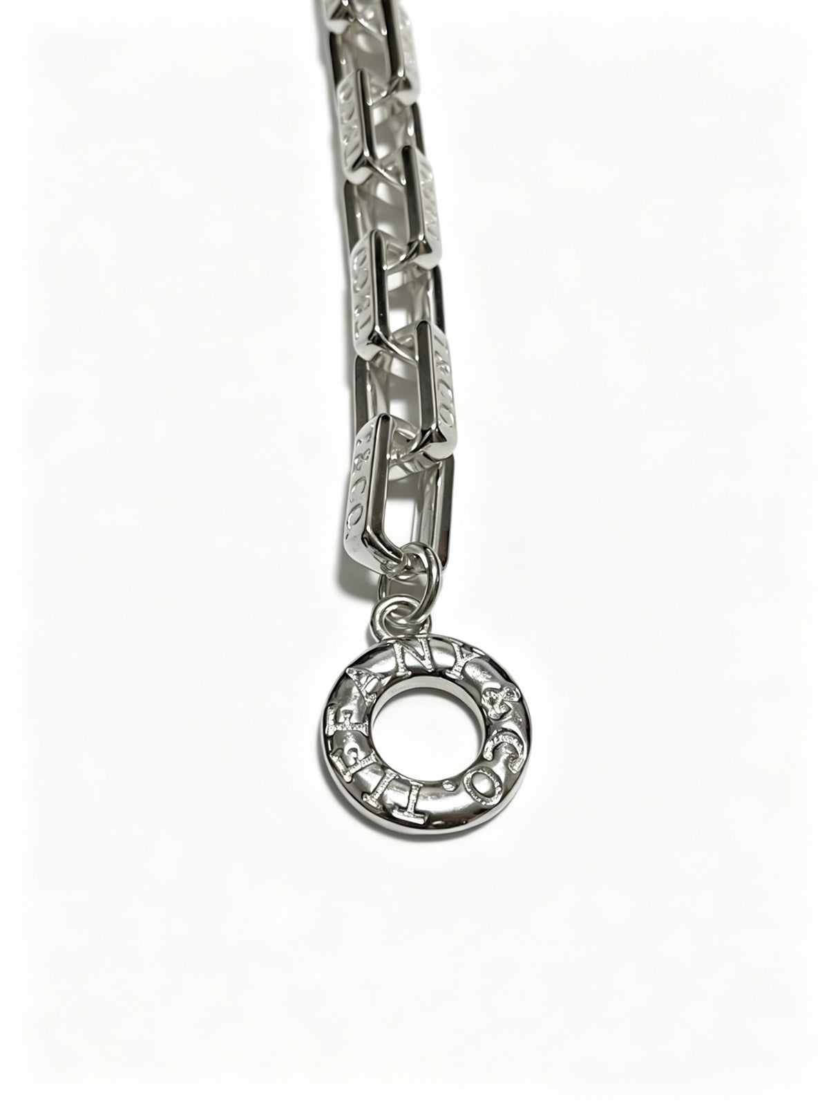 Signature Motif Pendant Necklace in Silver-Tone – Vintage Detail – Design 39 close-up detail