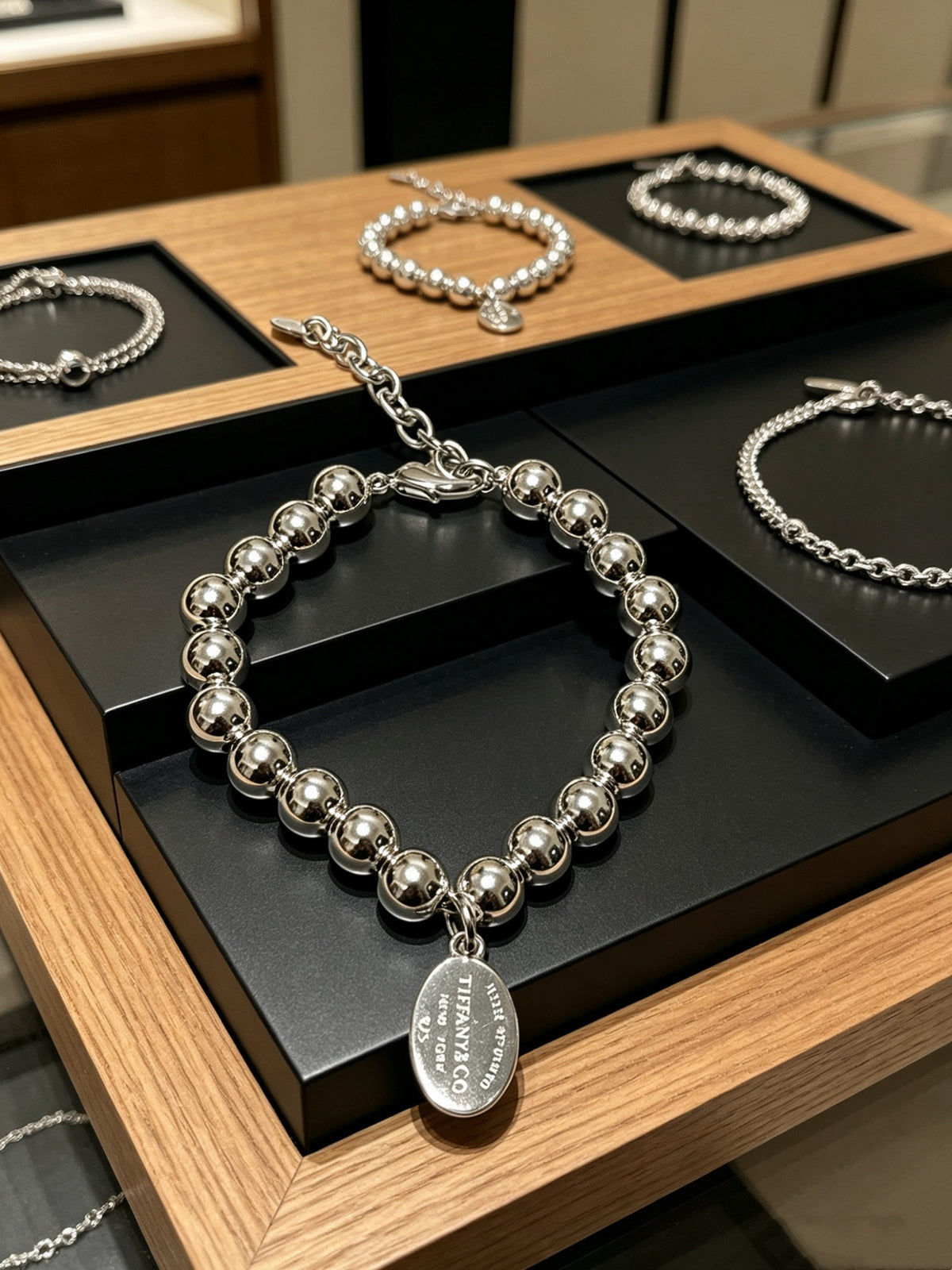 Signature Motif Bracelet in Silver-Tone – Vintage Detail – Design 86 front product view