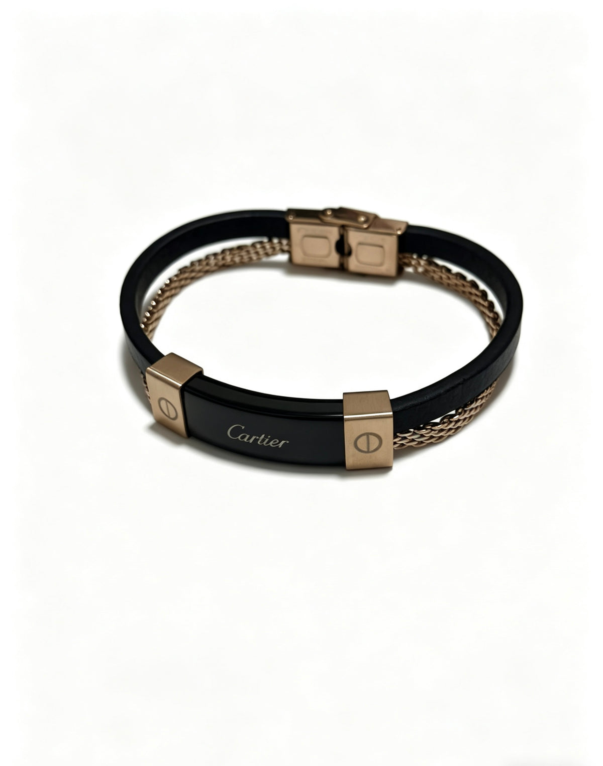 Sculptural Statement Bracelet in Gold-Tone – Design 237 side detail