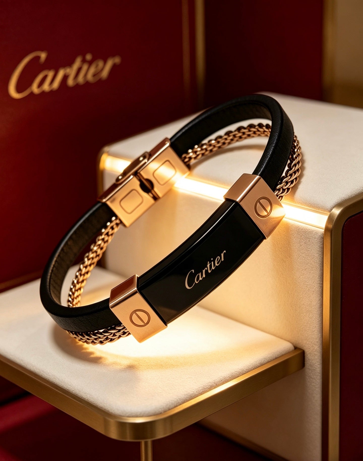 Sculptural Statement Bracelet in Gold-Tone – Design 237 styled view