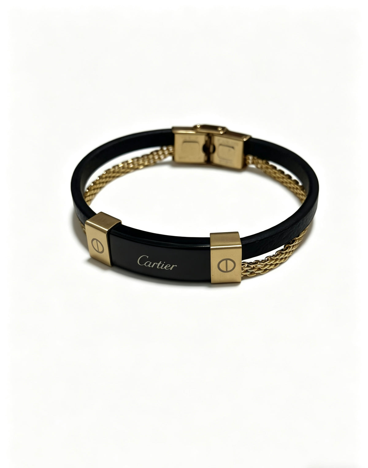 Sculptural Statement Bracelet in Gold-Tone – Design 236 detail view