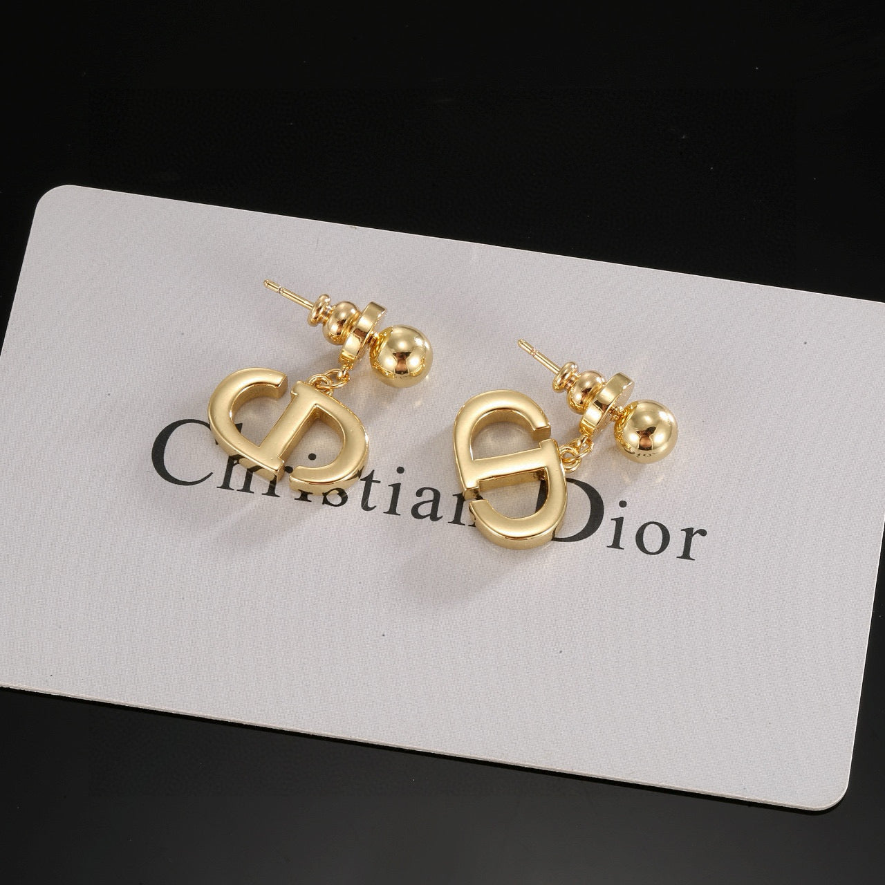 Sculptural Stud Earrings in Polished Metal-Tone – Design 020 main product view