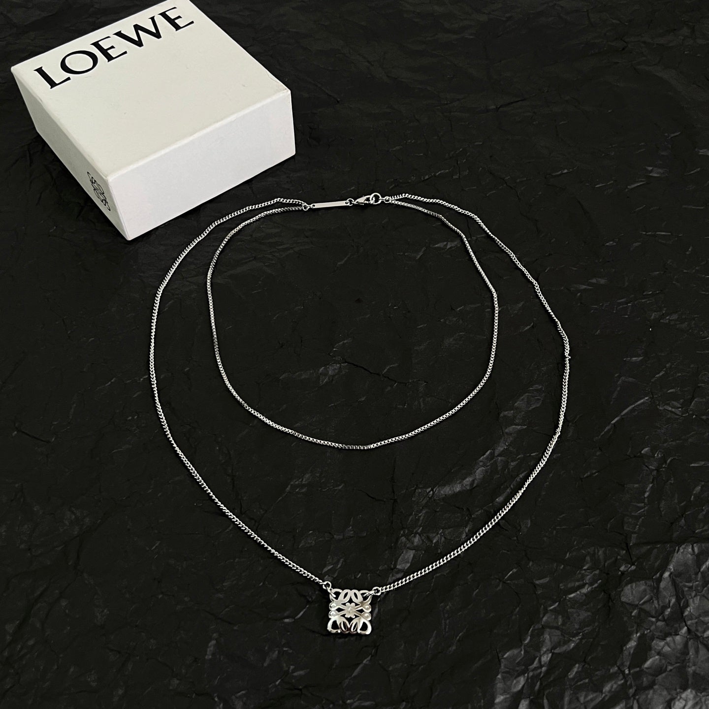 Floral Motif Pendant Necklace in Polished Metal-Tone – Design 01 styled view