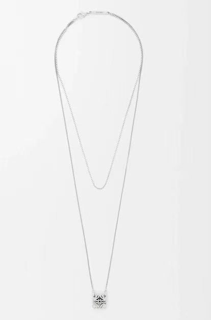 Floral Motif Pendant Necklace in Polished Metal-Tone – Design 04 front view