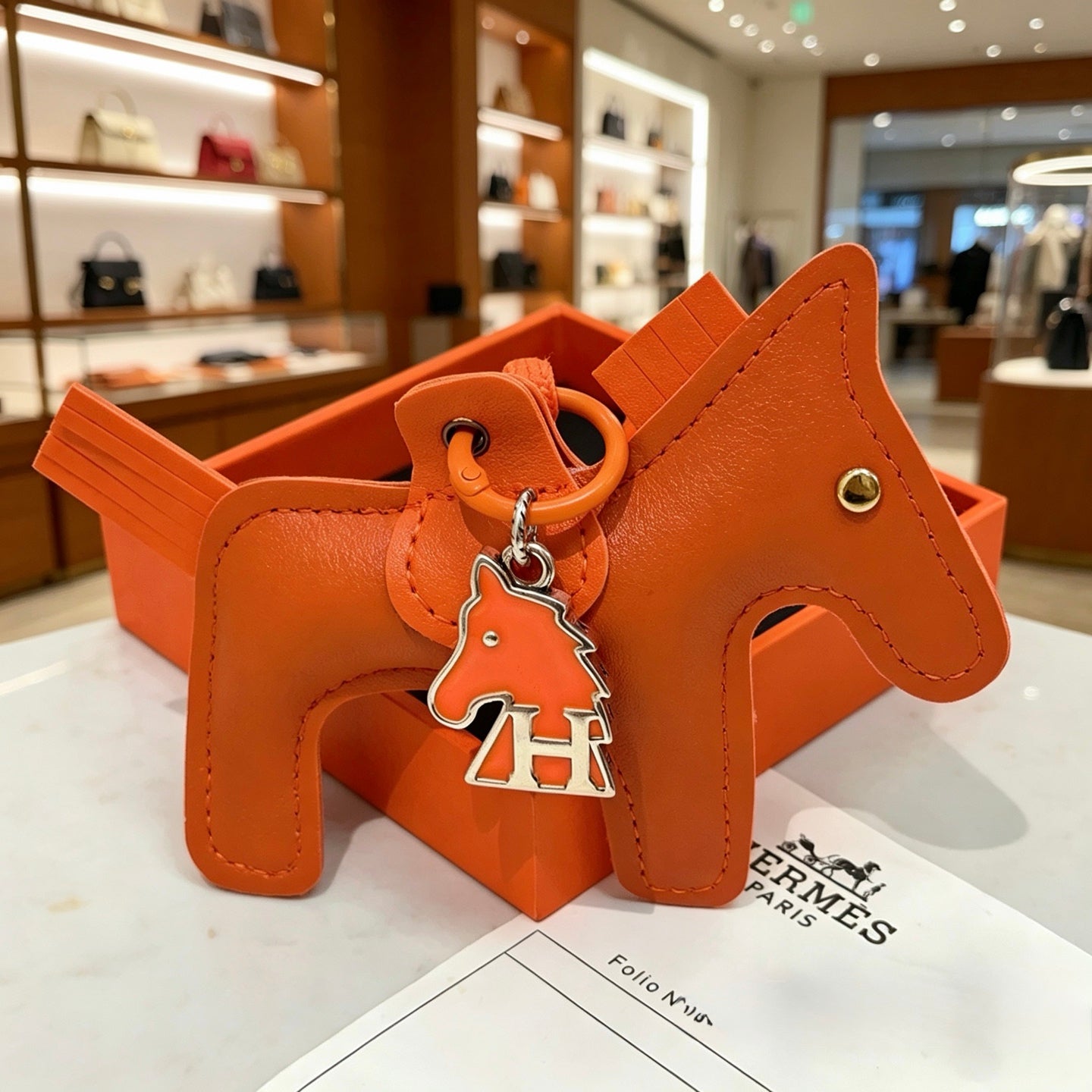 Horse Keychain in Silver-Tone – Design 059 close-up detail