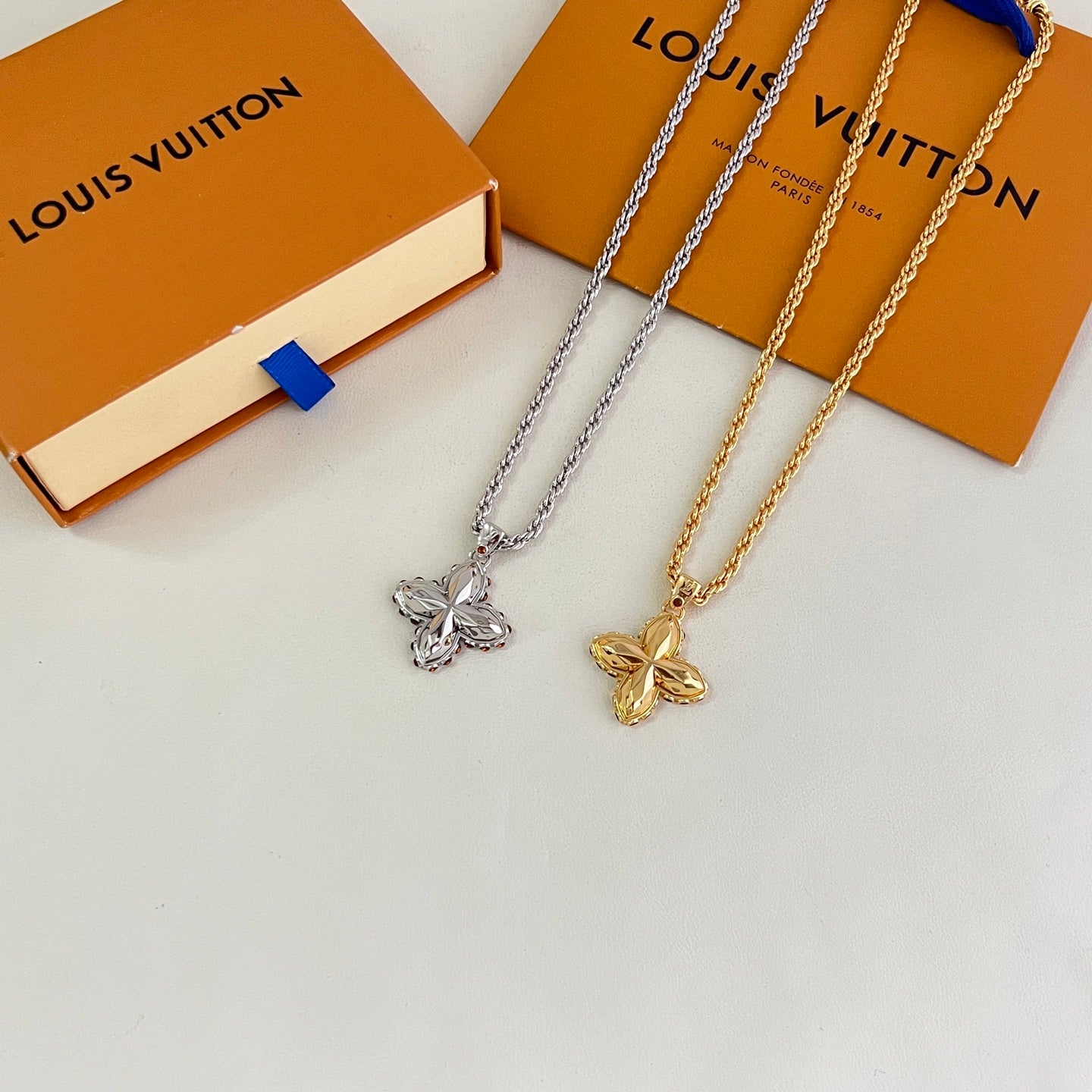 Geometric Emblem Pendant Necklace in Polished Metal-Tone – Design 036 detail view