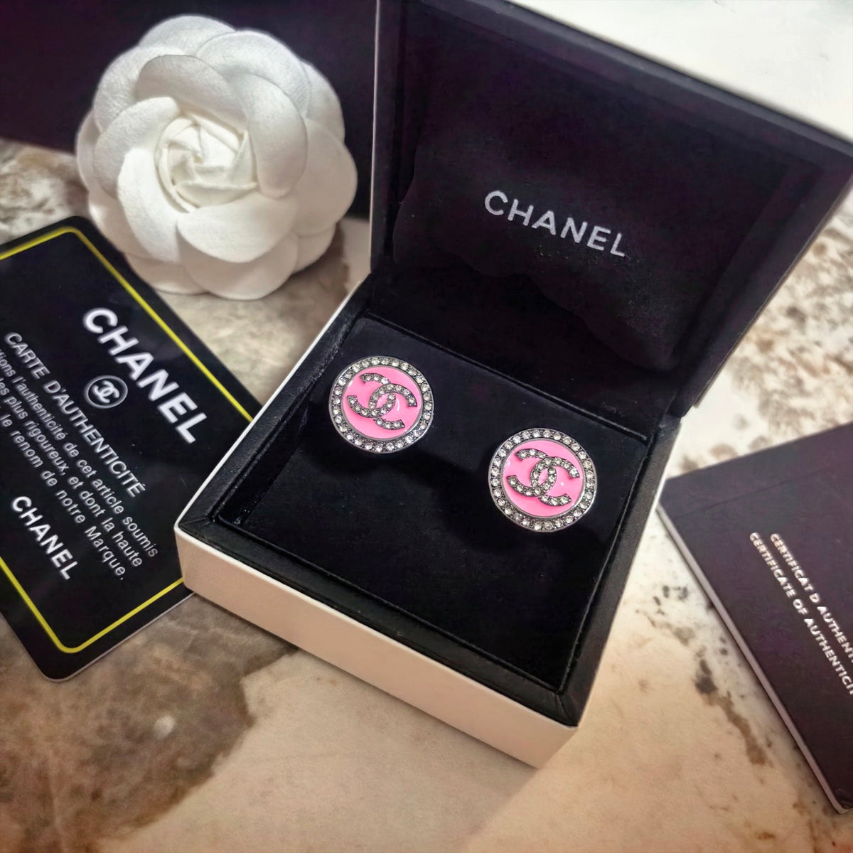 Signature Emblem Stud Earrings in Polished Metal-Tone – Design 114 main product view