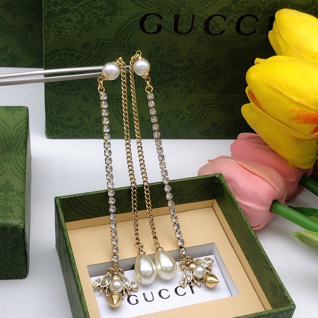 Bee Stud Earrings in Silver-Tone close-up detail