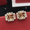 Square Stud Earrings in Gold-Tone main product view