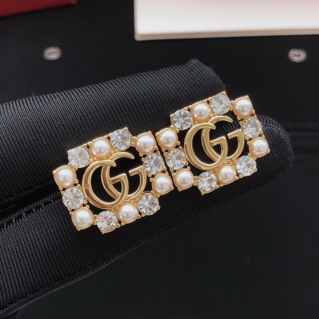 Square Stud Earrings in Gold-Tone front product view
