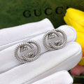 Double-G Emblem Stud Earrings in Silver-Tone – Design 003 main product view