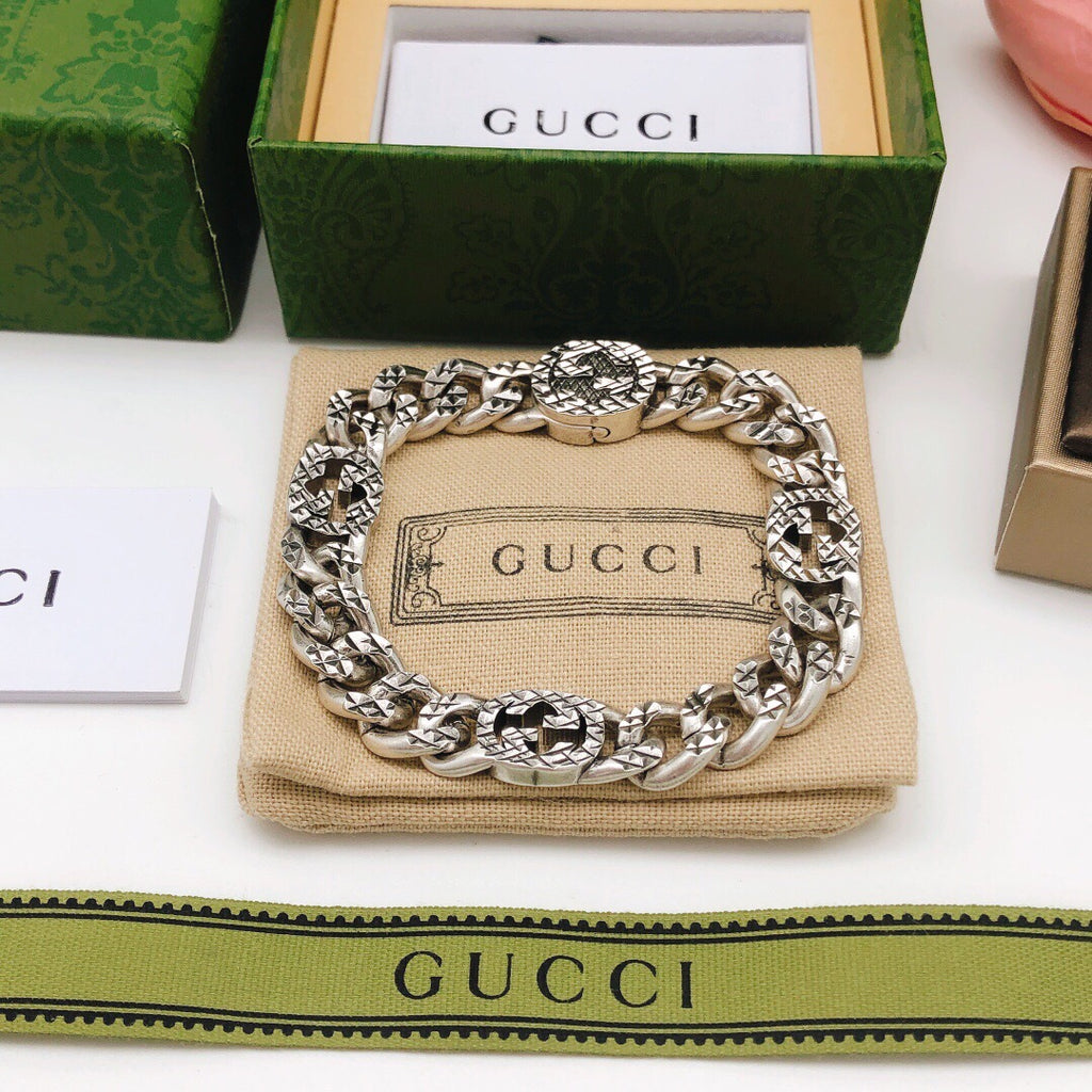 Geometric Emblem Bracelet in Silver-Tone – Design 008 main product view