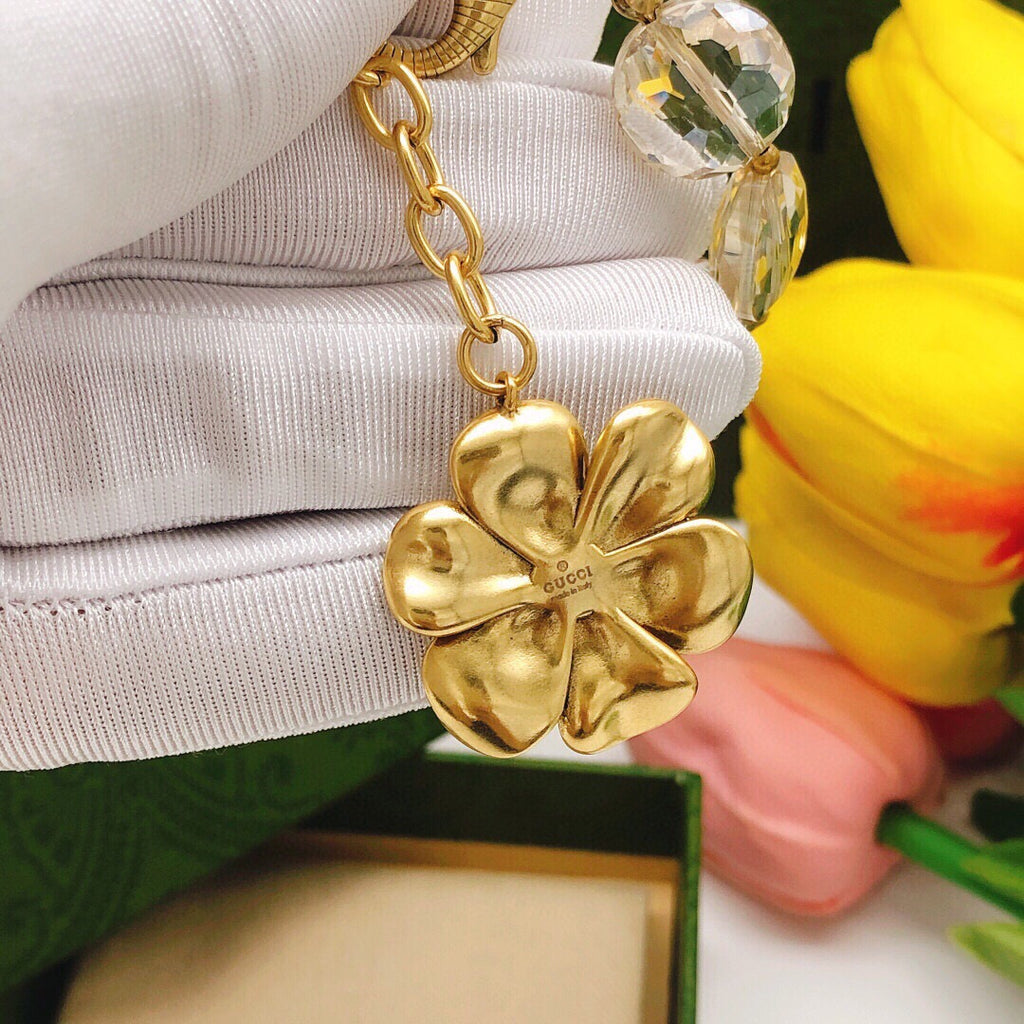 Double-G Emblem Bracelet in Polished Metal-Tone – Vintage Detail – Design 005 front product view