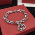 Geometric Emblem Bracelet in Silver-Tone – Vintage Detail main product view