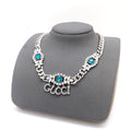 Double-G Emblem Pendant Necklace in Polished Metal-Tone – Design 205 main product view