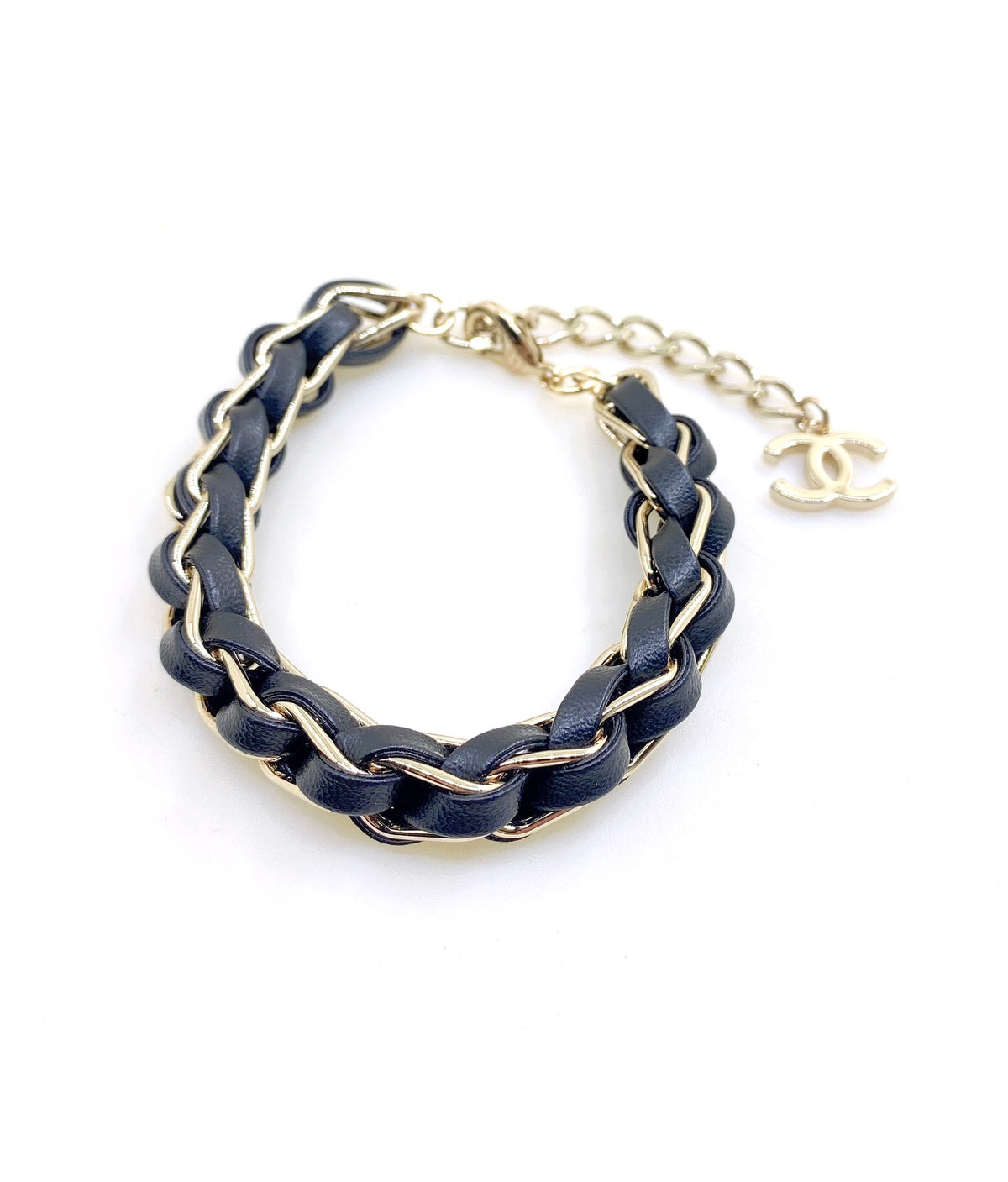 Signature Emblem Bracelet in Gold-Tone – Black Detail – Design 002 main product view