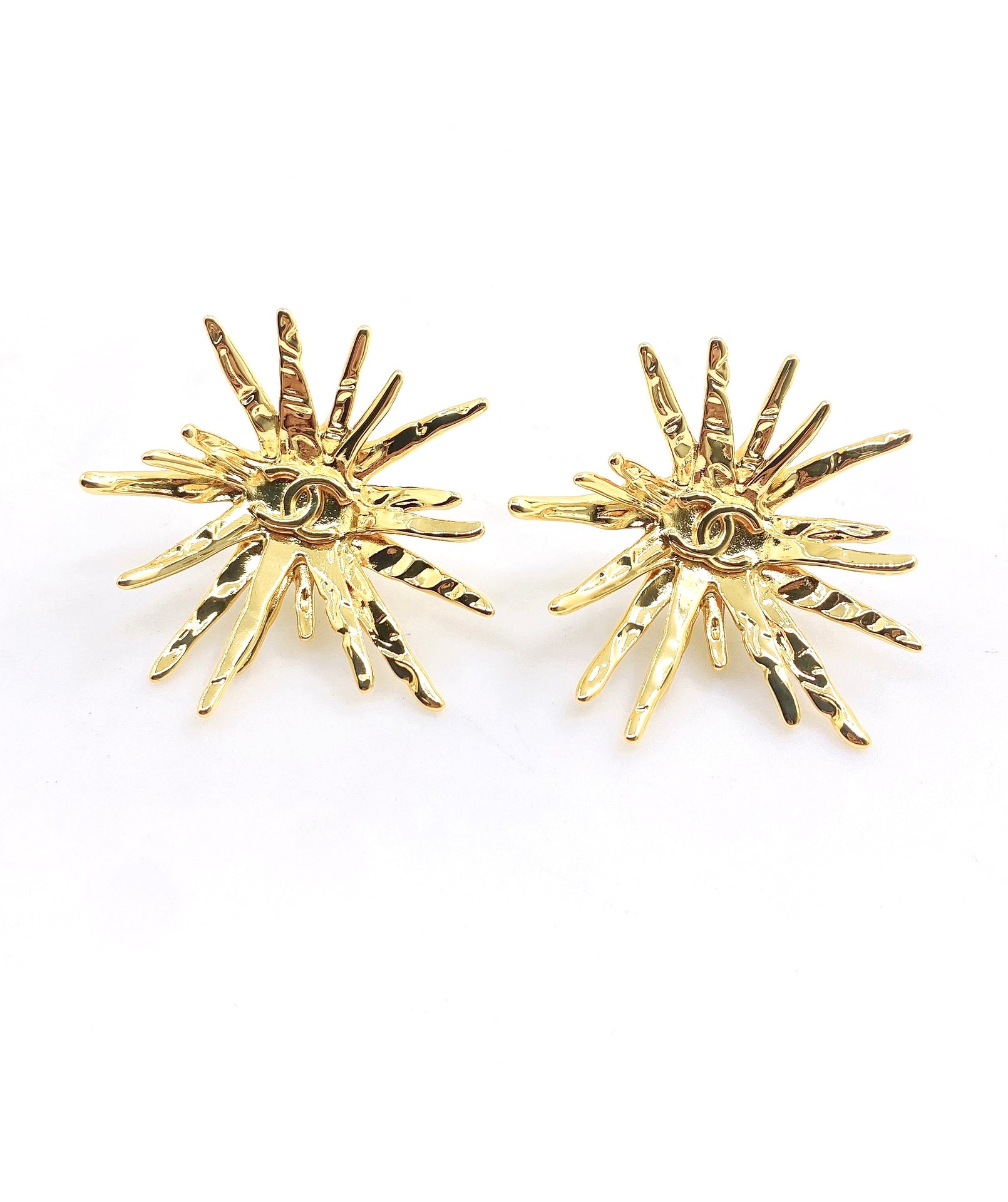 Signature Emblem Stud Earrings in Gold-Tone – Design 046 main product view
