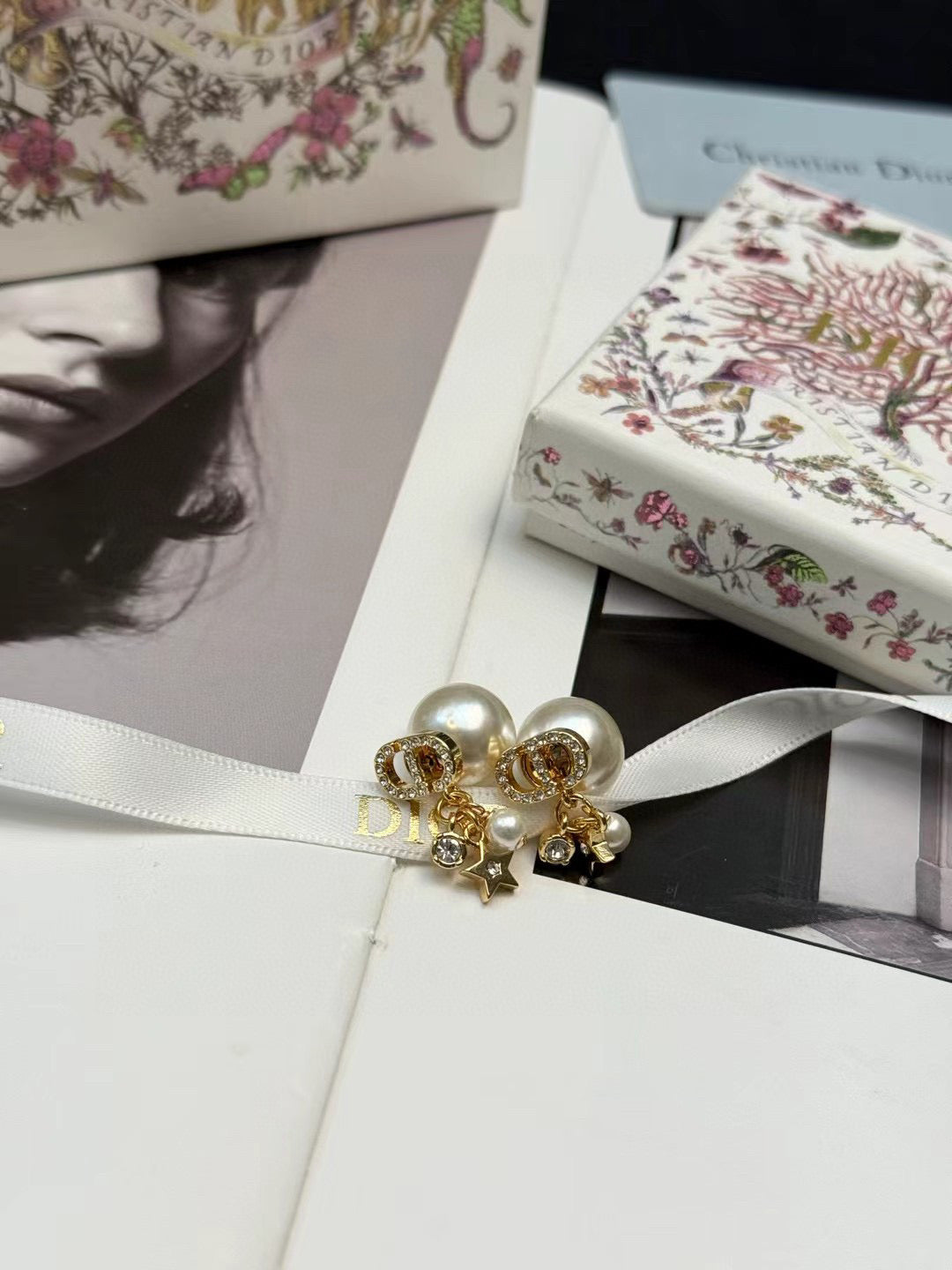 Pearl-Style Motif Statement Earrings in Silver-Tone with Pearl-Style Detail – Design 010 front view