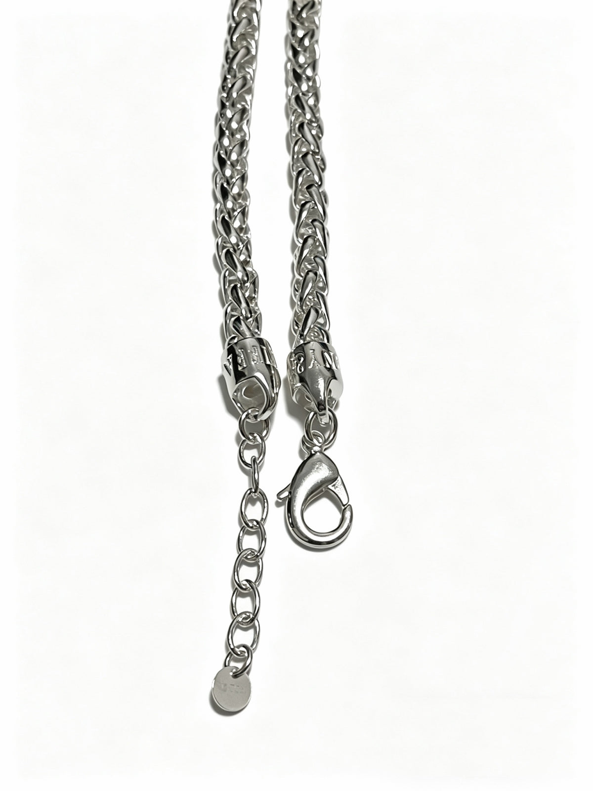 Signature Motif Pendant Necklace in Silver-Tone – Vintage Detail – Design 37 side detail