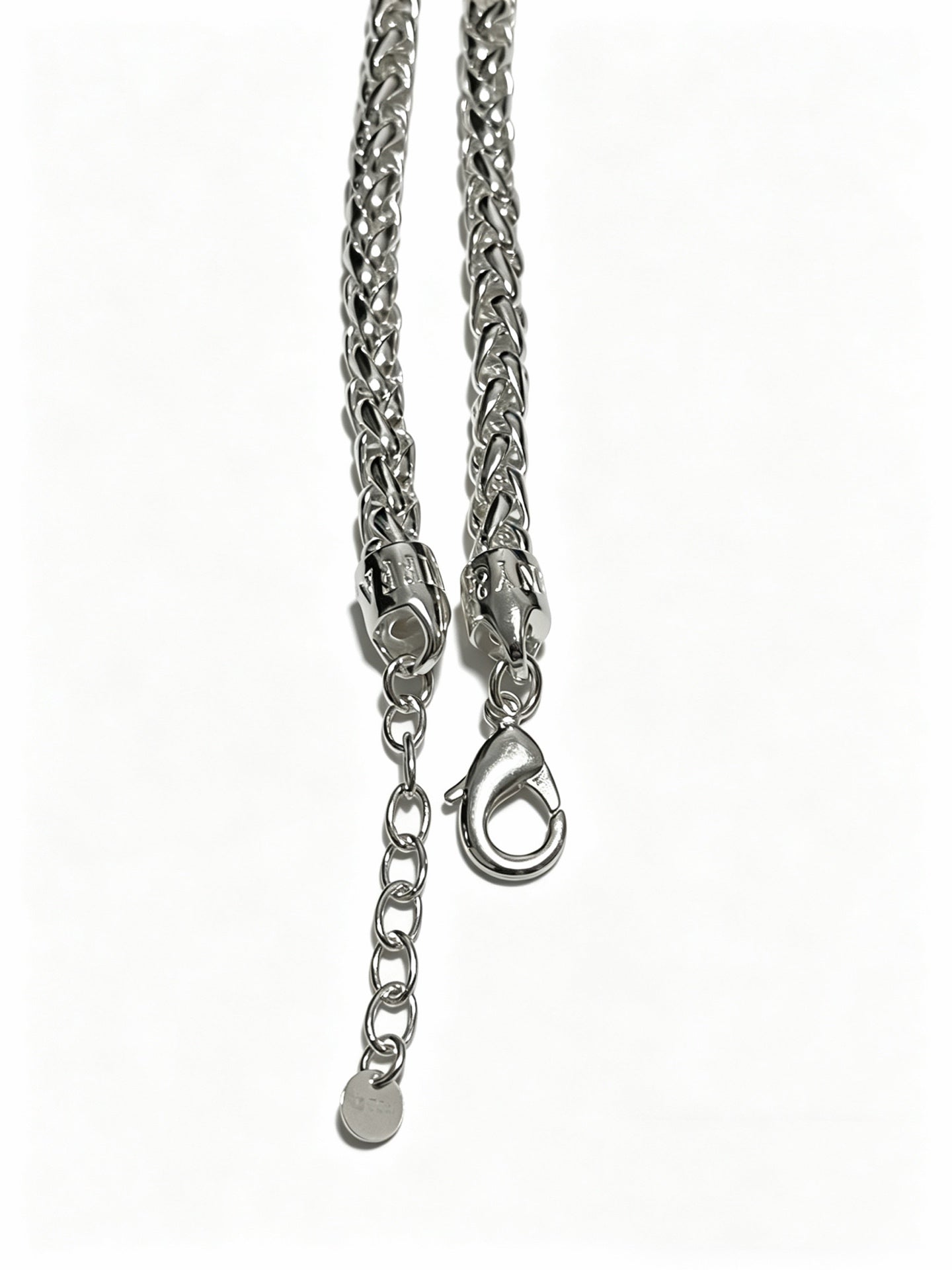 Signature Motif Pendant Necklace in Silver-Tone – Vintage Detail – Design 37 side detail