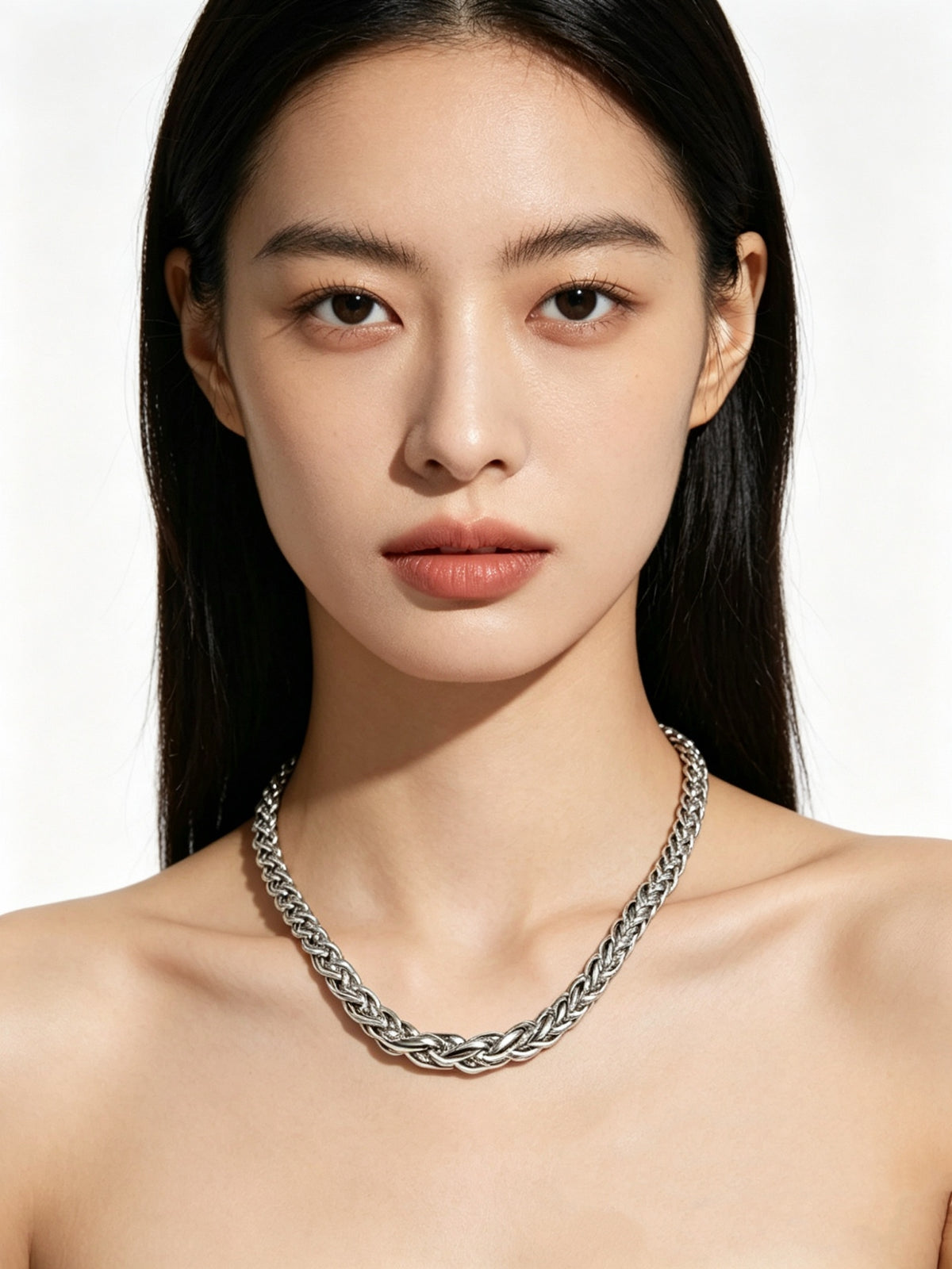 Signature Motif Pendant Necklace in Silver-Tone – Vintage Detail – Design 37 main product view