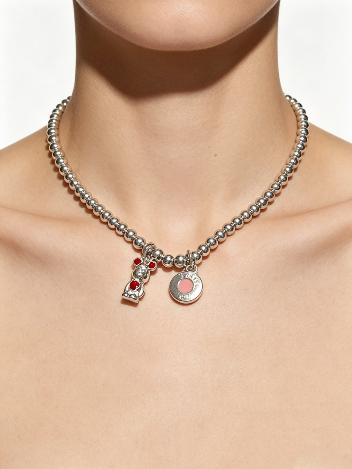 Signature Motif Pendant Necklace in Silver-Tone – Vintage Detail – Design 36 main product view