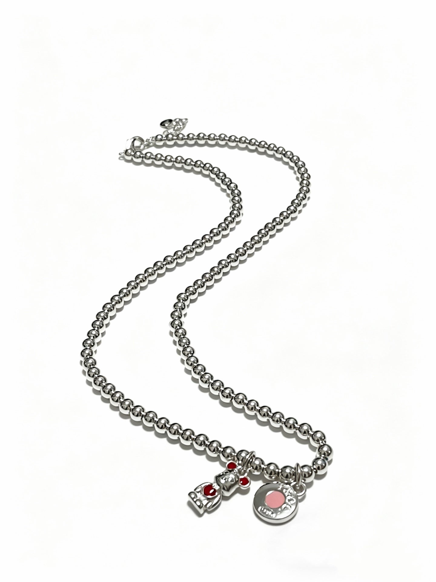 Signature Motif Pendant Necklace in Silver-Tone – Vintage Detail – Design 36 main product view