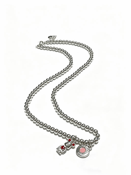 Signature Motif Pendant Necklace in Silver-Tone – Vintage Detail – Design 36 main product view