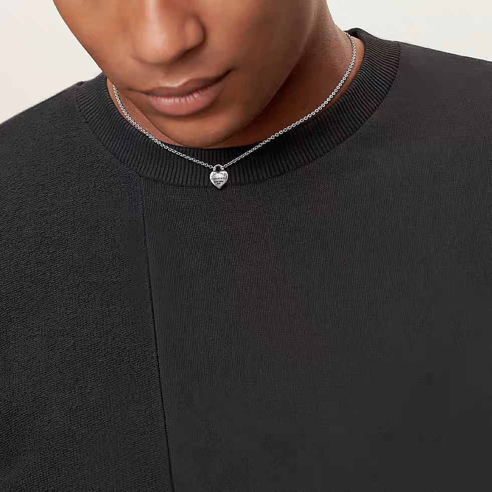 Signature Motif Pendant Necklace in Silver-Tone – Design 37 styled product view