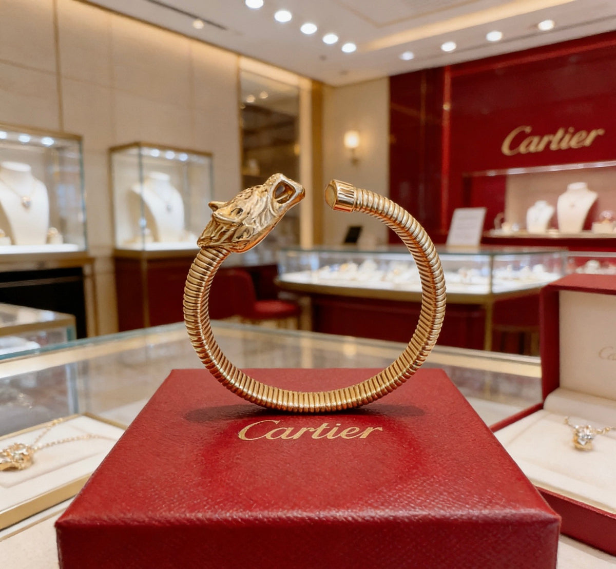 Sculptural Statement Bracelet in Gold-Tone – Design 182 detail view