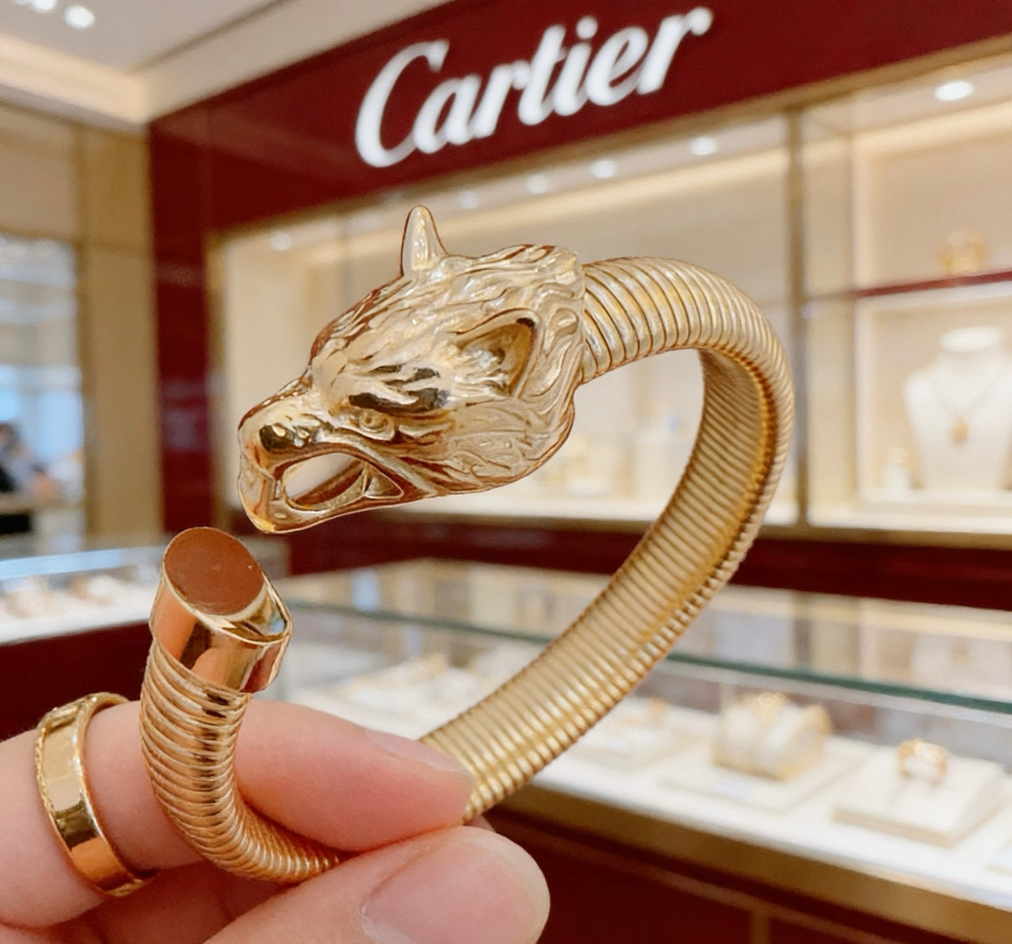 Sculptural Statement Bracelet in Gold-Tone – Design 182 front view