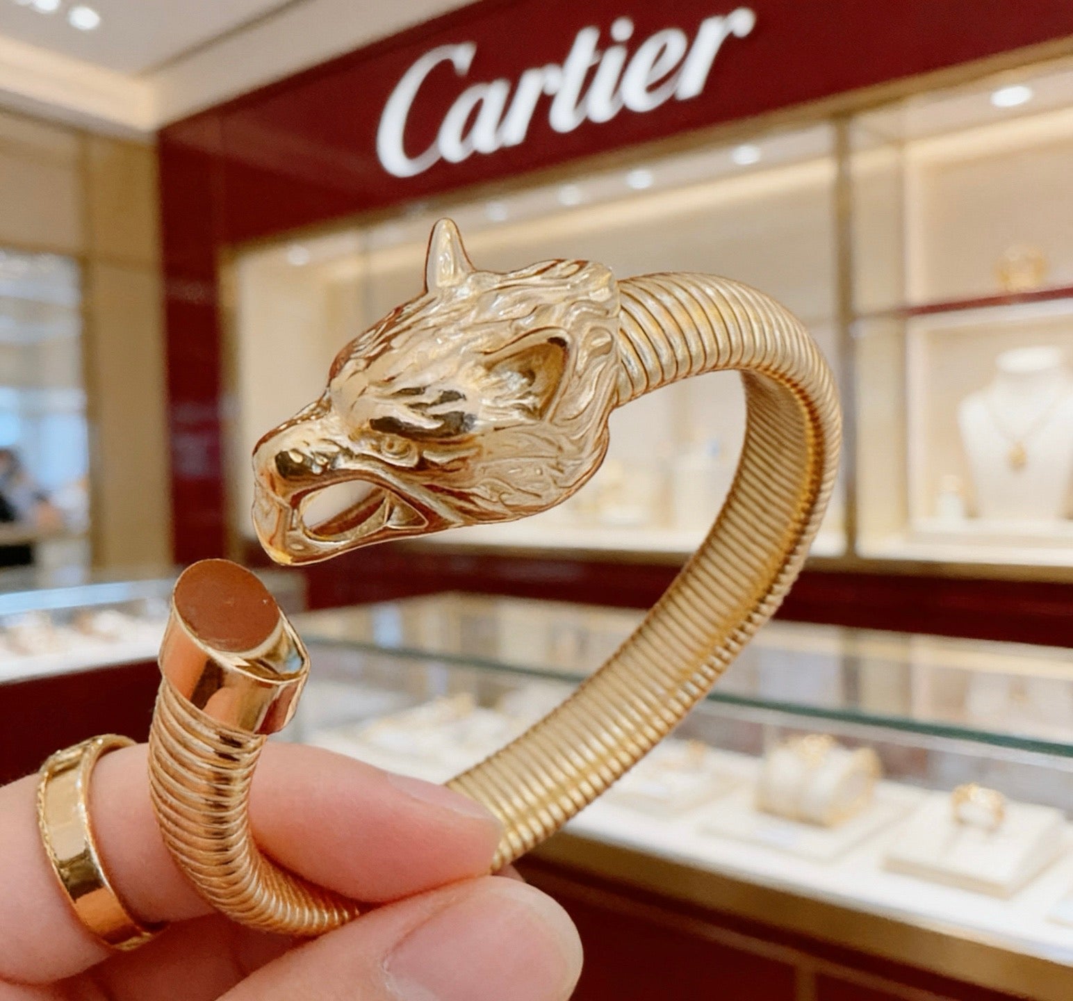 Sculptural Statement Bracelet in Gold-Tone – Design 182 front view
