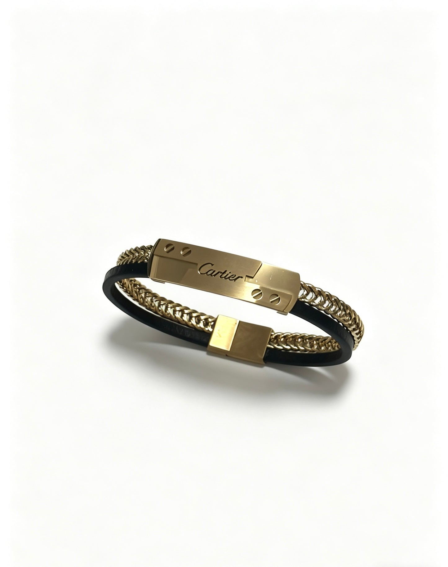 Sculptural Statement Bracelet in Gold-Tone – Design 170 side detail