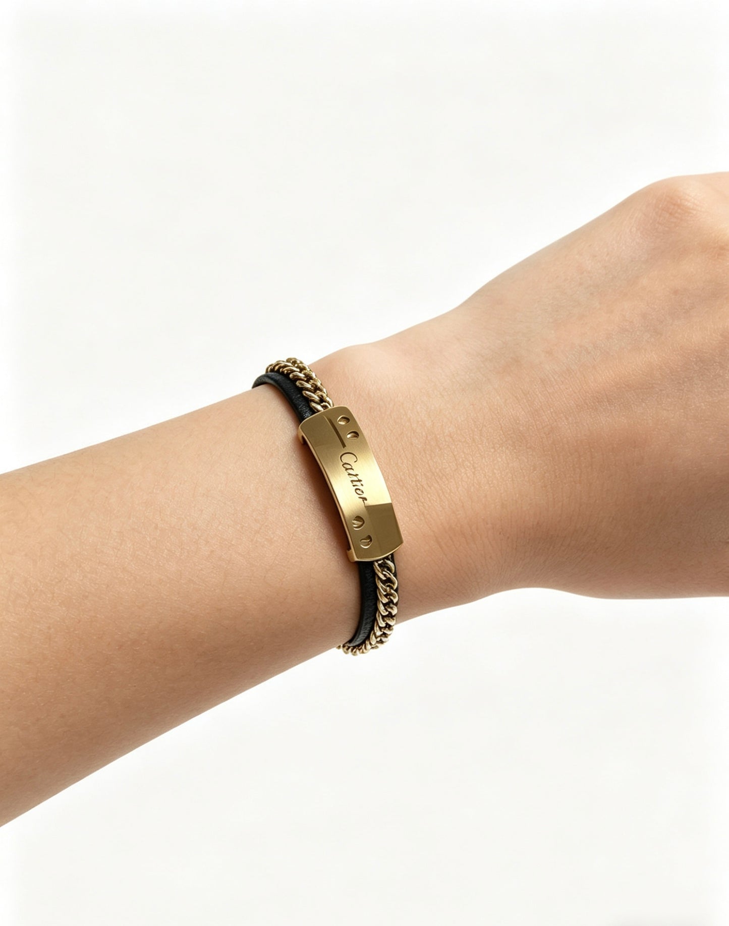 Sculptural Statement Bracelet in Gold-Tone – Design 170 detail view