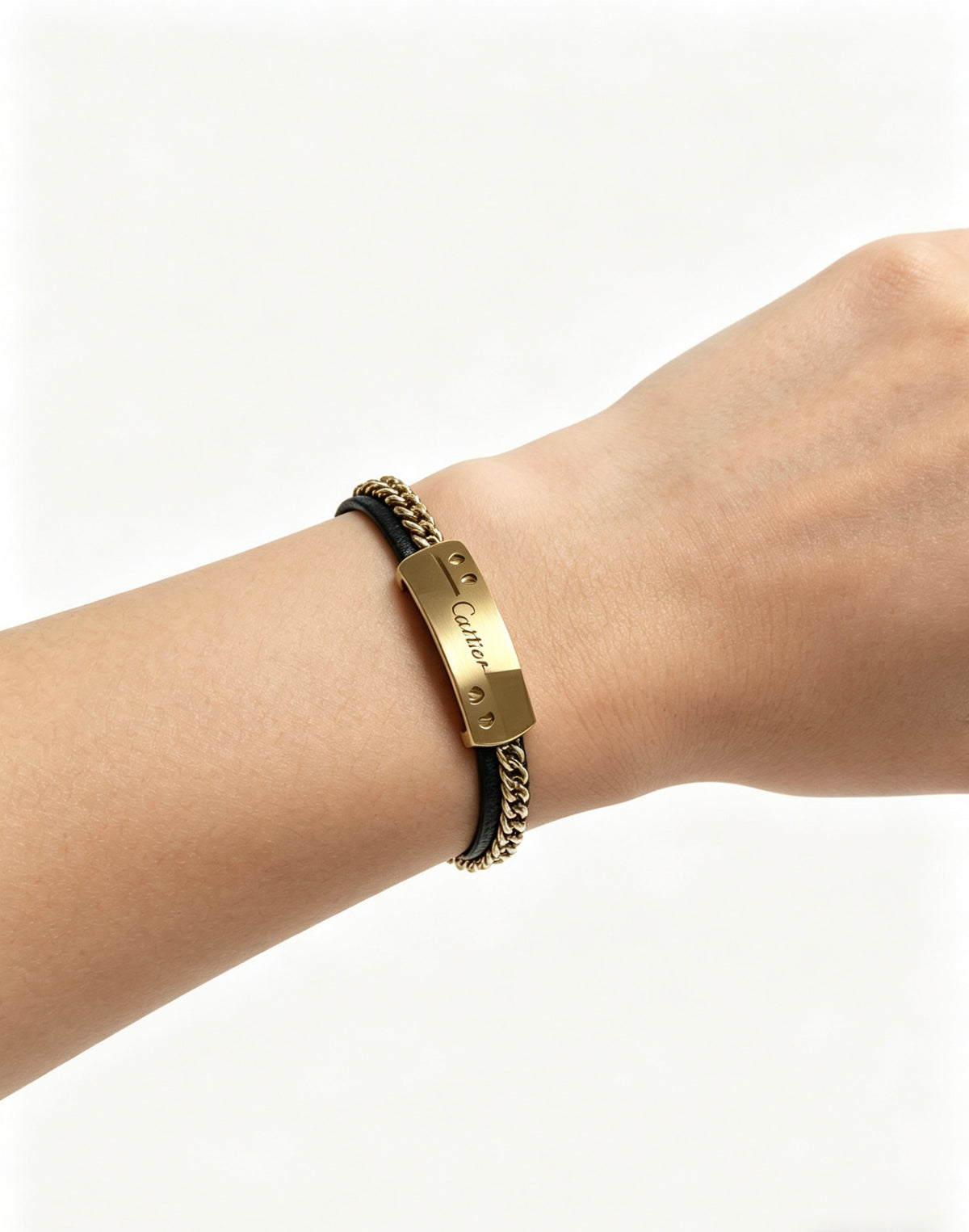 Sculptural Statement Bracelet in Gold-Tone – Design 203 detail view