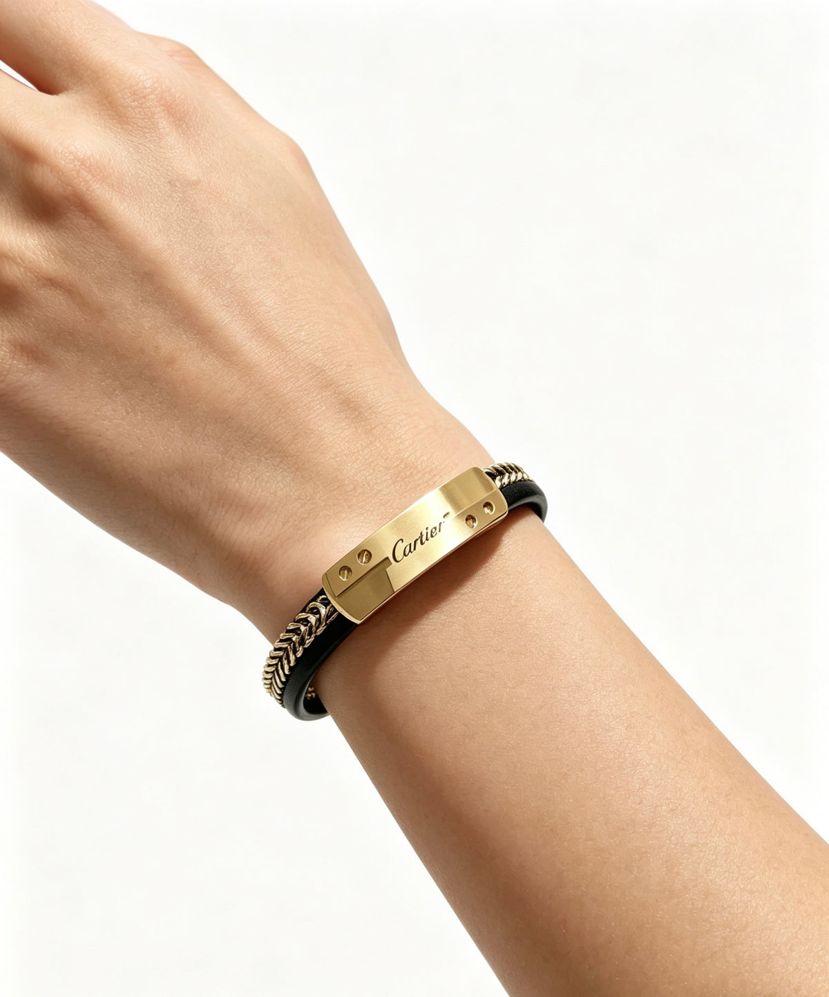 Sculptural Statement Bracelet in Gold-Tone – Design 203 styled view