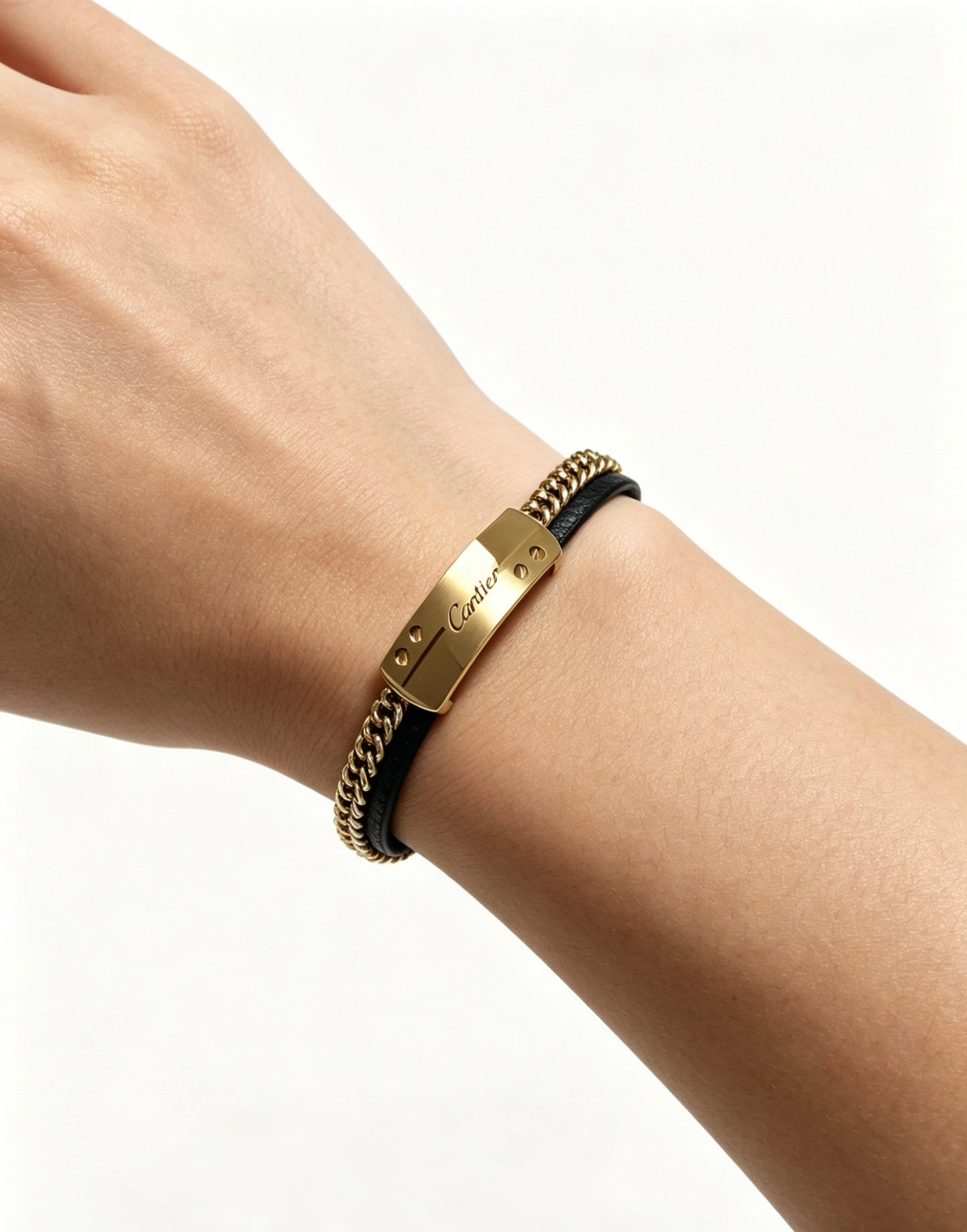 Sculptural Statement Bracelet in Gold-Tone – Design 170 side detail