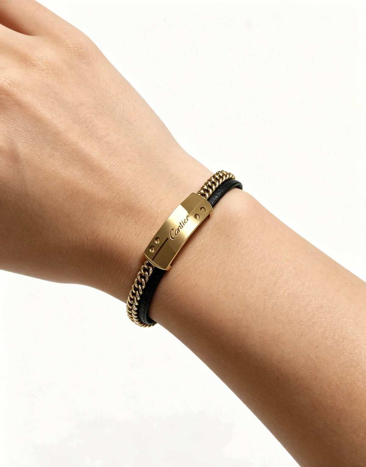 Sculptural Statement Bracelet in Gold-Tone – Design 203 side detail
