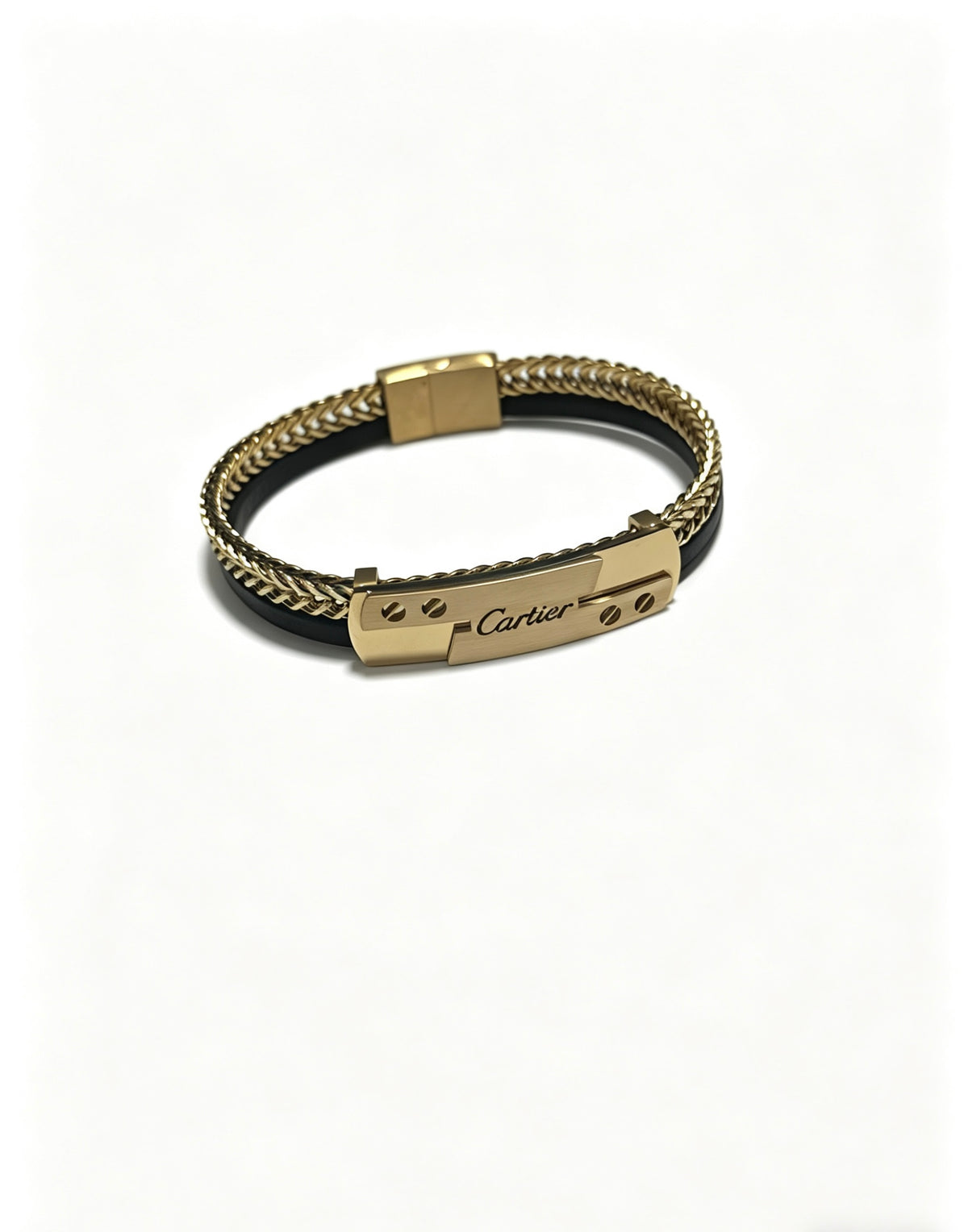 Sculptural Statement Bracelet in Gold-Tone – Design 170 detail view