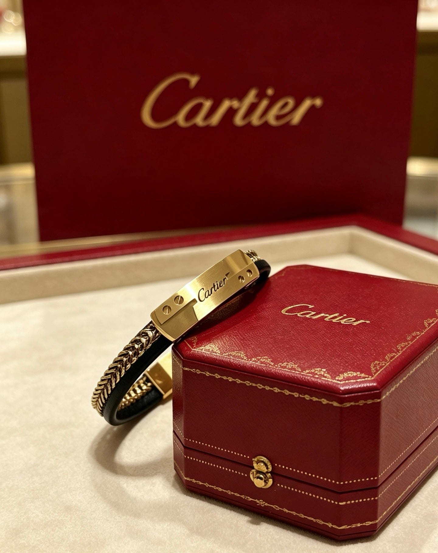 Sculptural Statement Bracelet in Gold-Tone – Design 203 front view