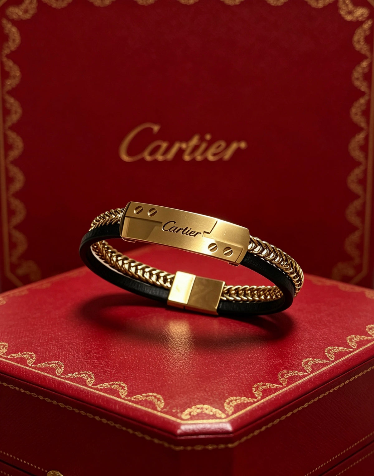 Sculptural Statement Bracelet in Gold-Tone – Design 170 close-up detail
