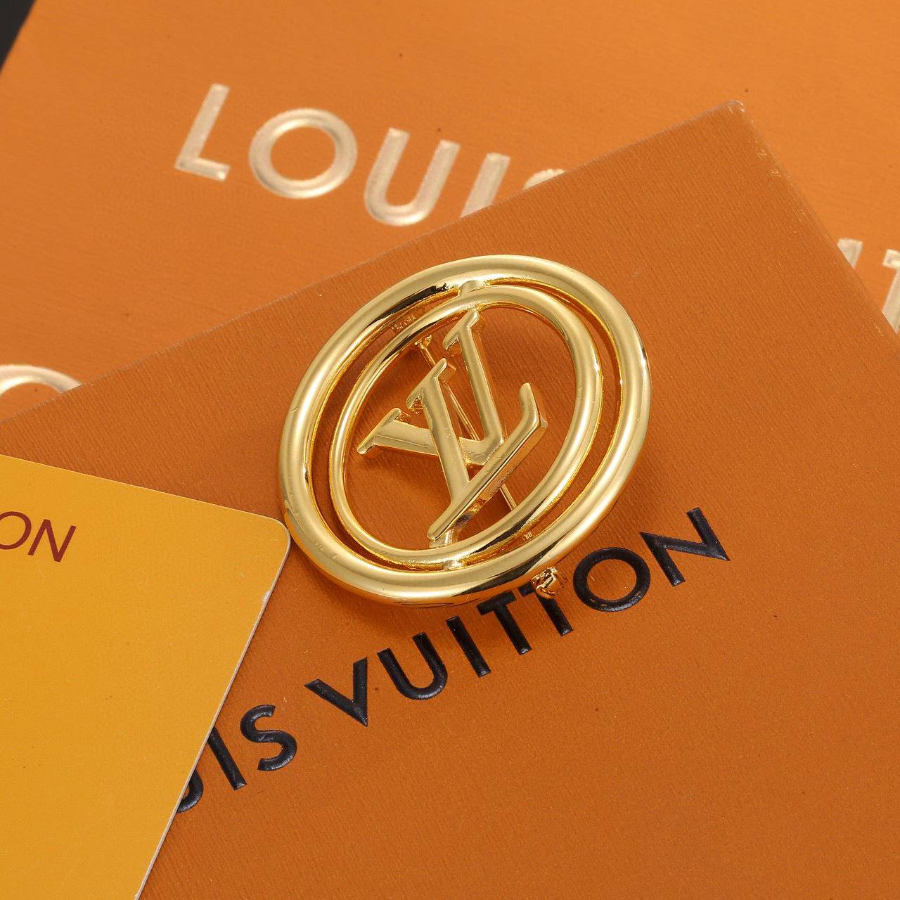 Letter Emblem Brooch in Polished Metal-Tone – Design 007 main product view